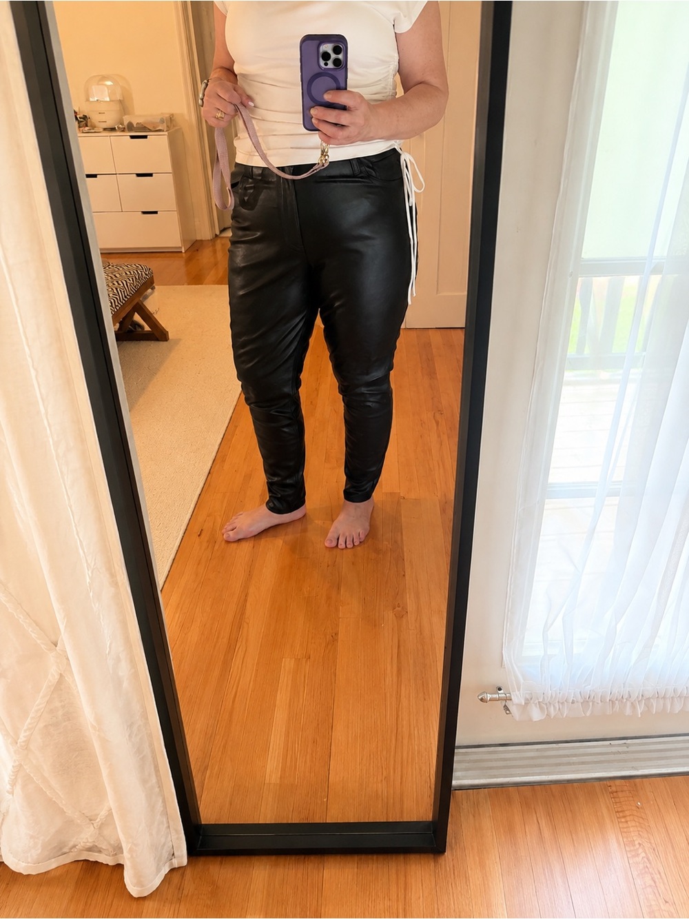 GAP women Black Skinny Faux Leather Jeans